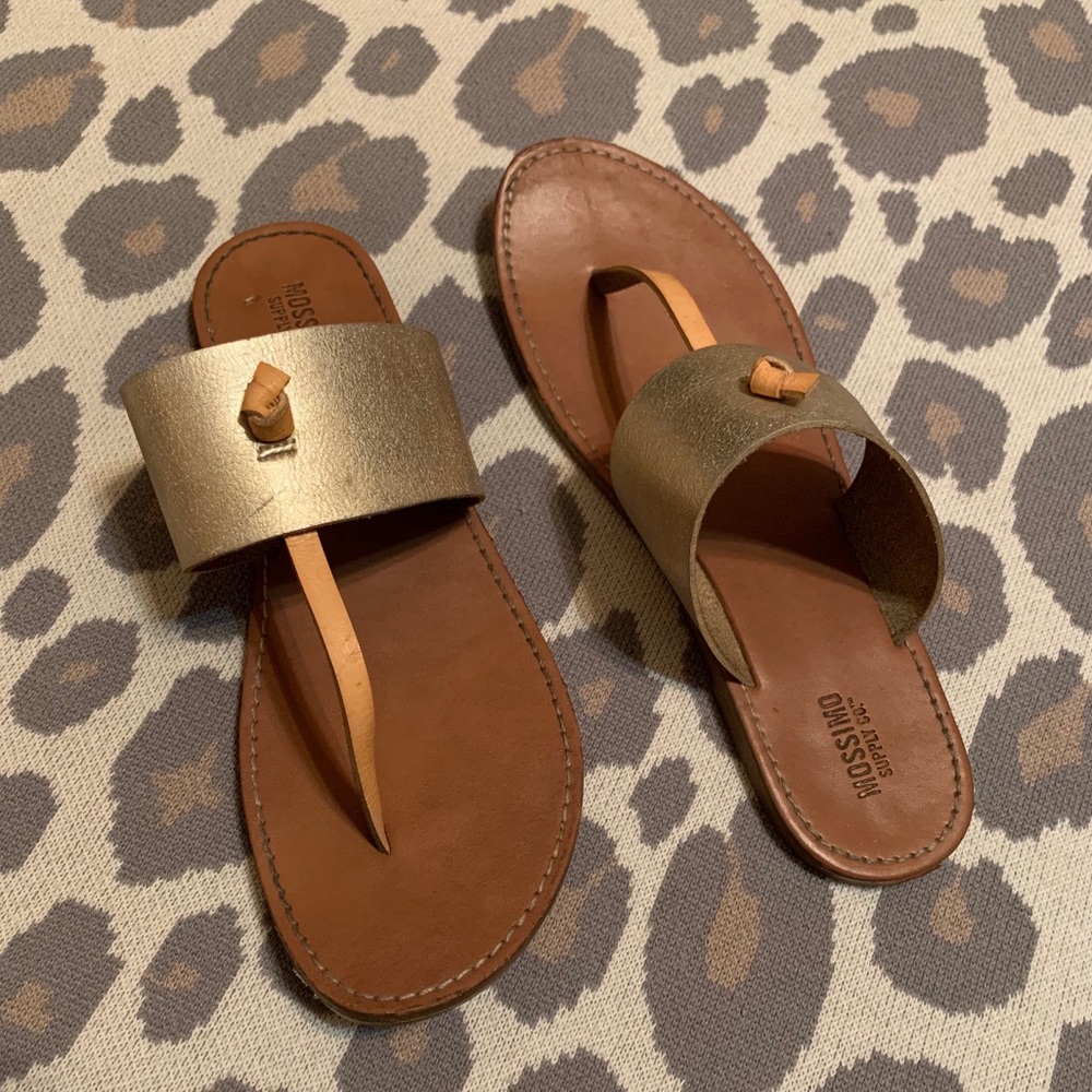 Gold target sandals